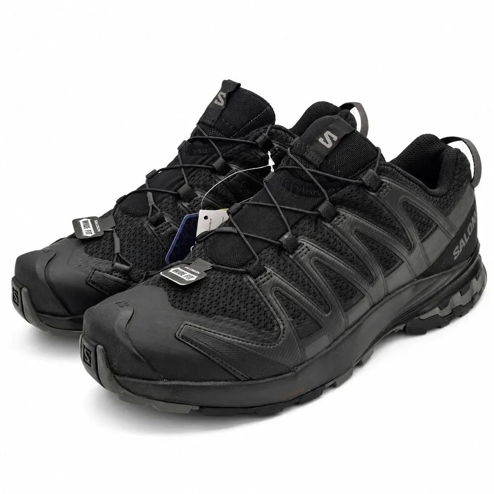 Salomon XA Pro 3D V8 Wide Men's 9.5 Black Trail Running Hiking Shoes Quicklace
